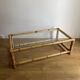 Table basse en bambou rotin et verre