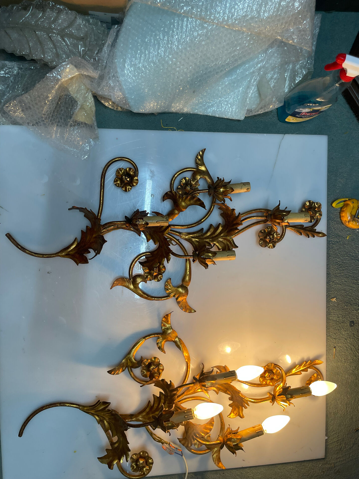 Appliques dorées florentines extra grandes, ensemble de 2