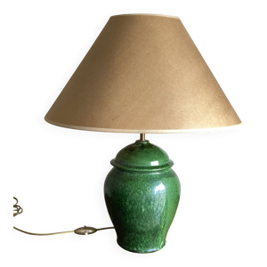 Lampe balustre en terre - verte