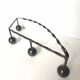 Vintage coat rack 1960 4 black ball hooks