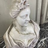 Female bust in Carrara marble, late 18th century, Northern Italy.