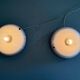 Pair of opal glass wall lights from the mid-century by Lamperti, 1960s, Italy.