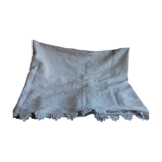 Drape in fine cotton canvas, white, MO monogram