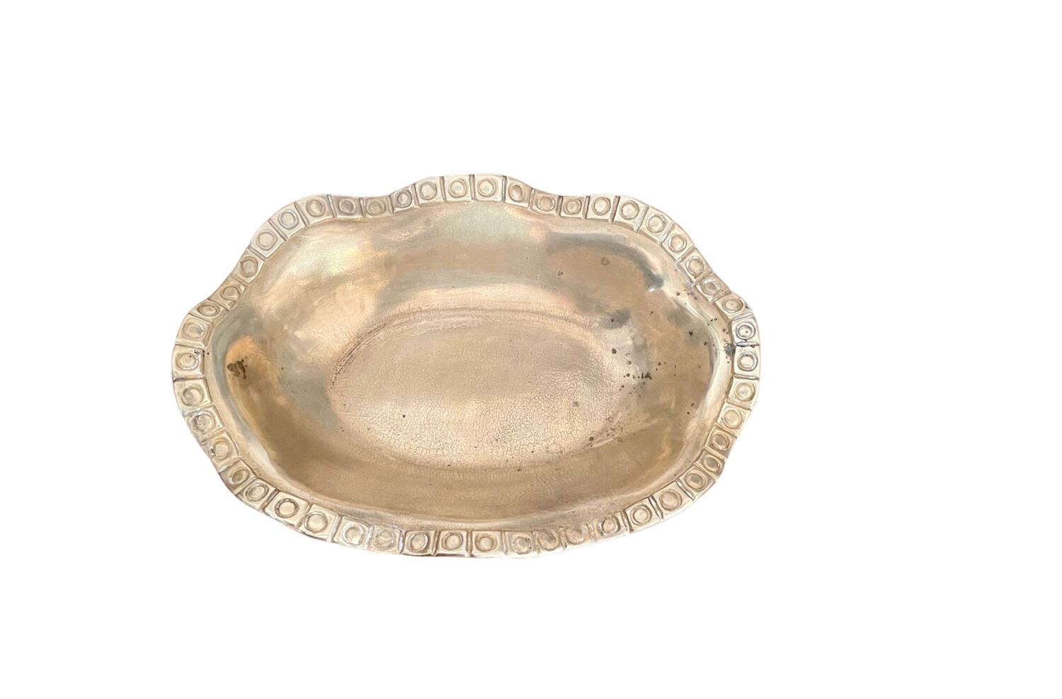 Vintage brass basket tray