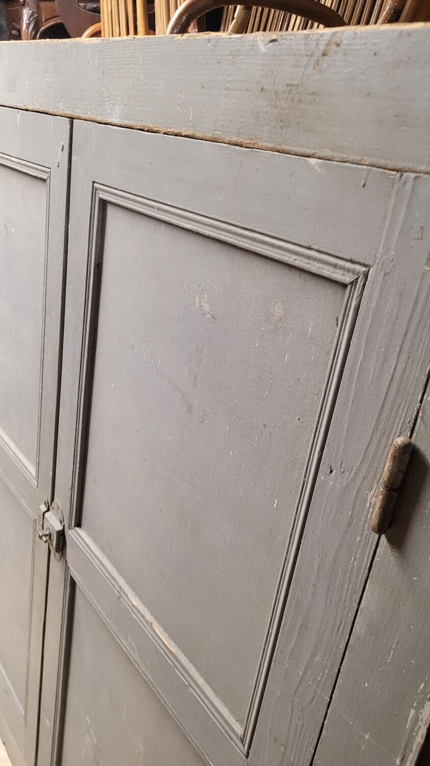 Double cupboard door front in old painted fir