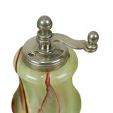 Vintage Salt and Pepper Set Green Onyx Marble Pepper Mill
