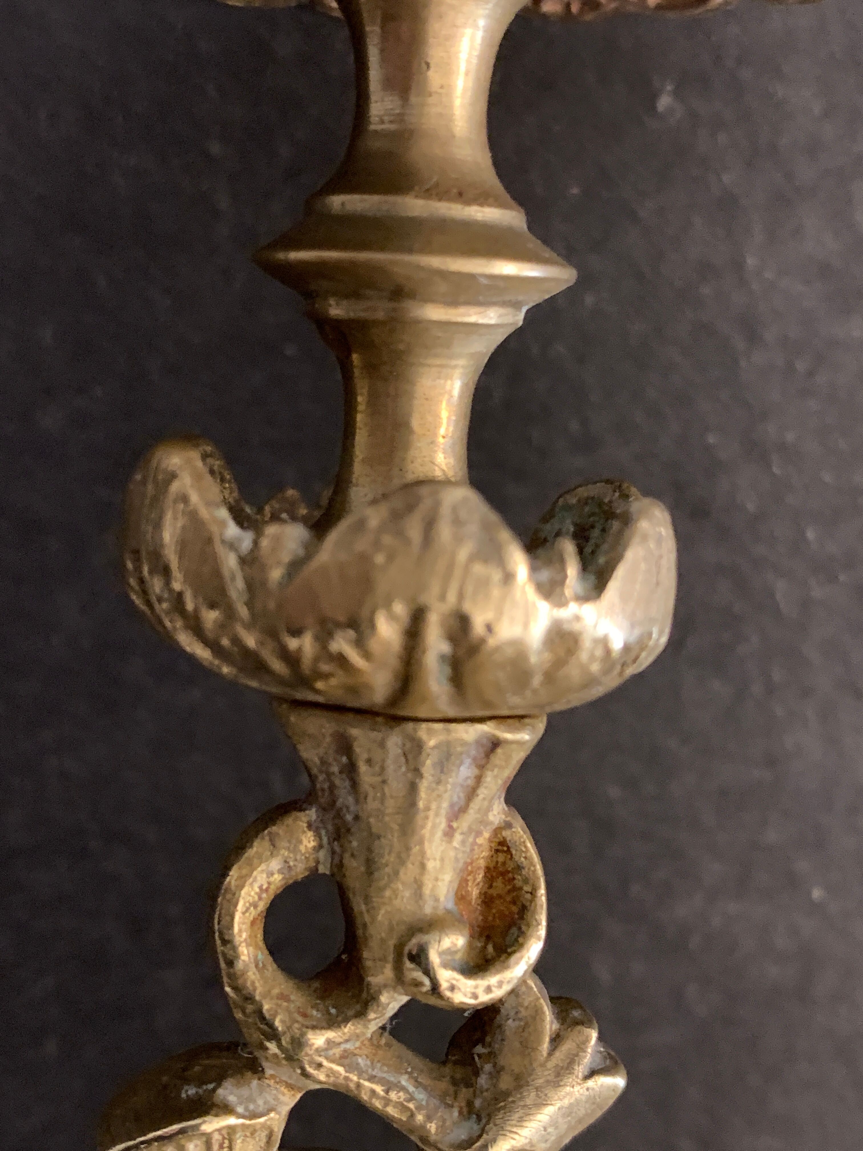 Brass heron heron animal candle holder