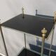 End table Golden capitals and glass OPAL black 1950