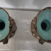 Pair of major vases in majolica - Wilhelm Schiller & Son