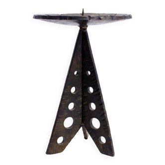 Brutalist iron candle holder 1950