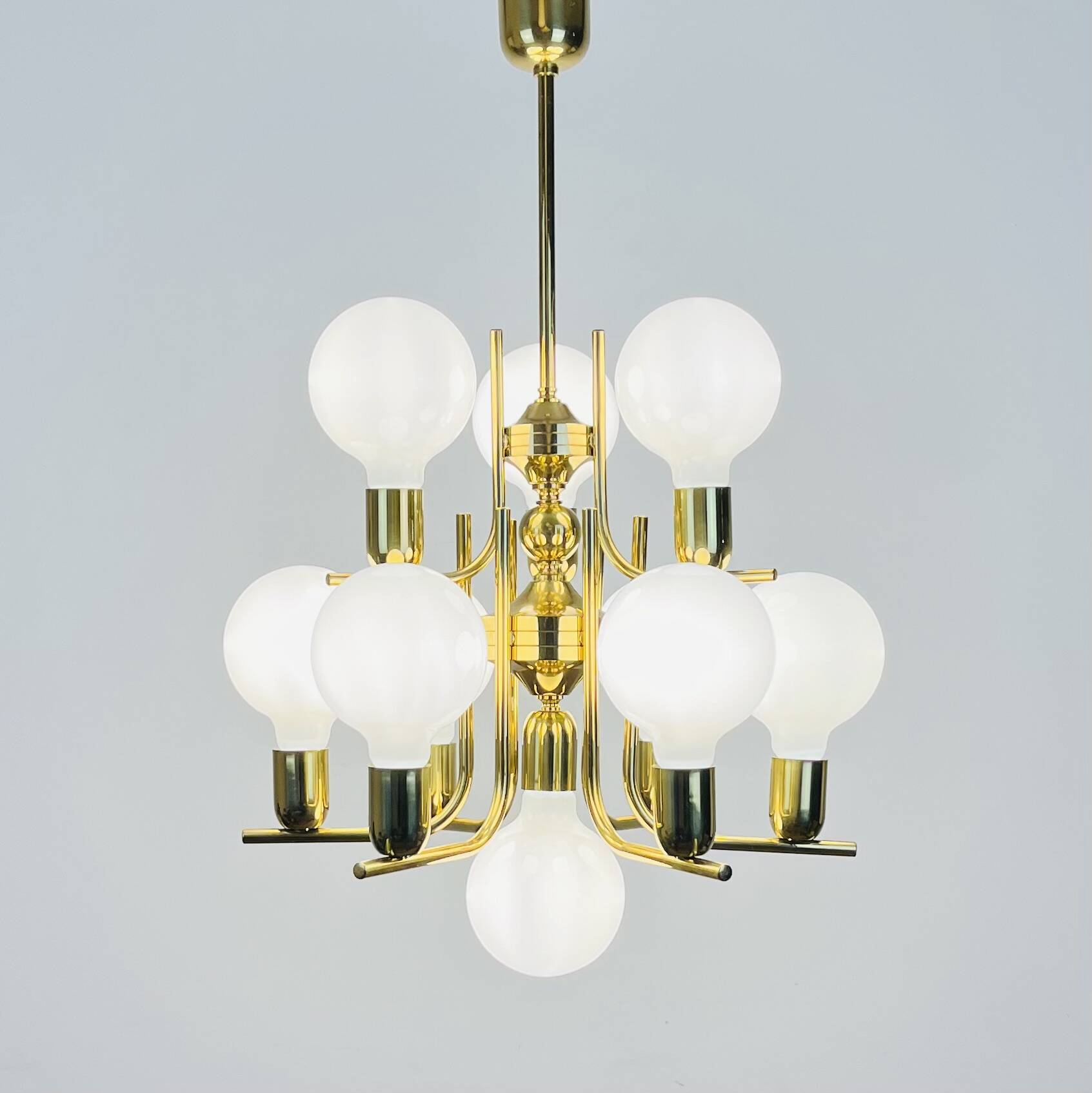 70s Hollywood Regency Gold Pendant Light