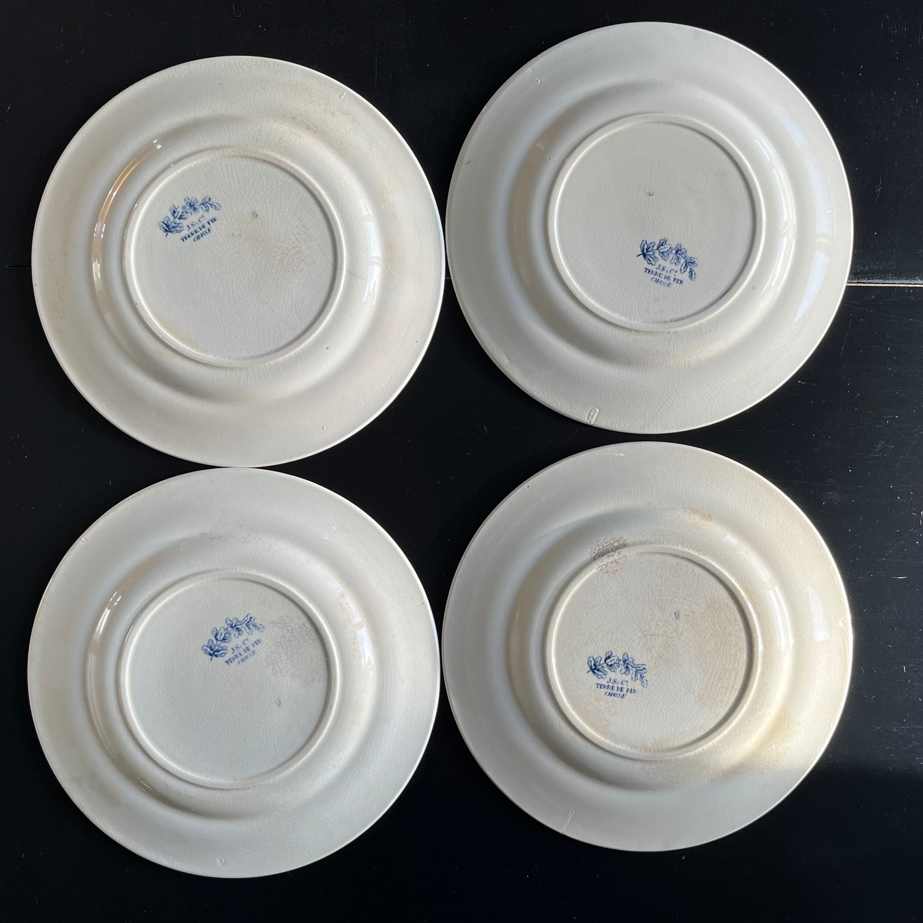 Series of 8 flat plates "Hunting"