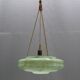 Large Art Deco pendant light in marbled glass with cord suspension, 1920s-1930s
