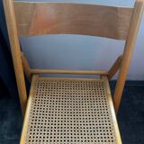 70s chair with rattan cane