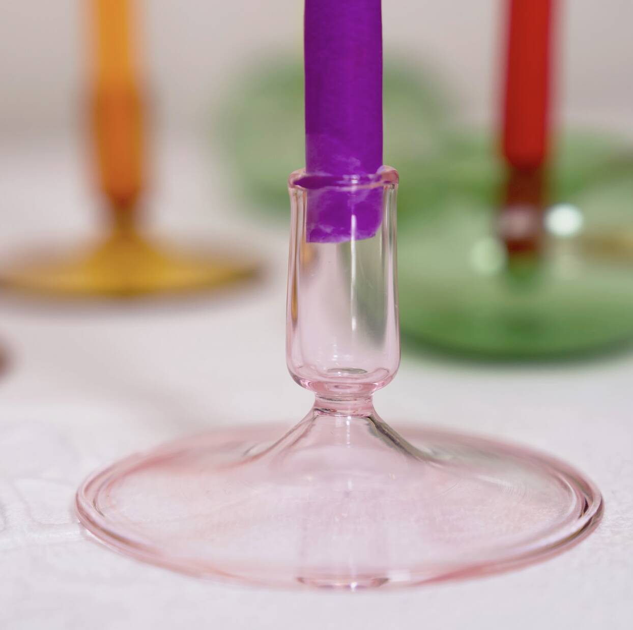 Pink Flat Candle Holder