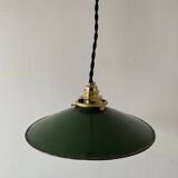 Industrial enameled sheet metal pendant light