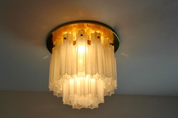 Star recessed plastered plastered in brass and frosted glass Glash-tte Limburg