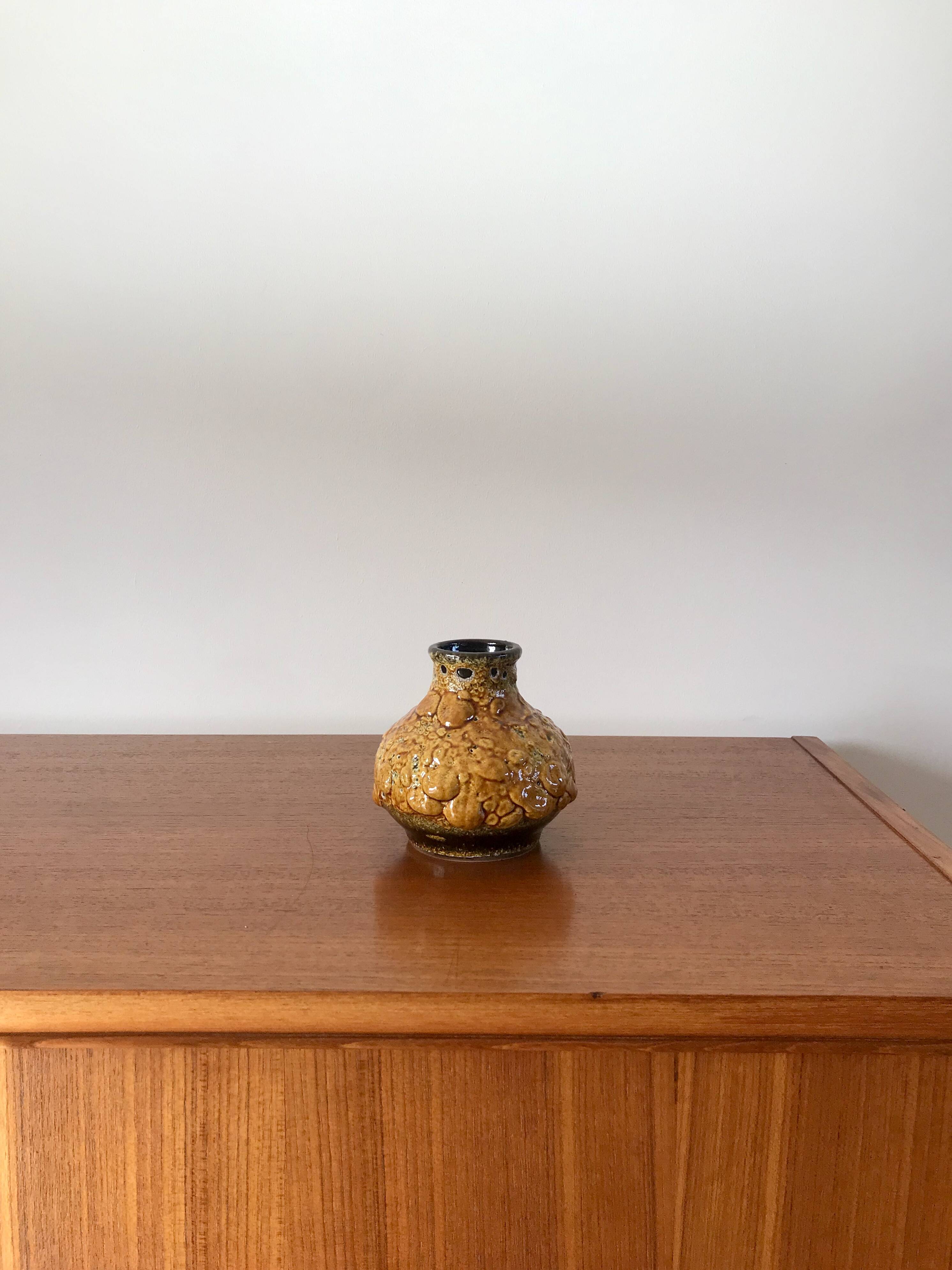 Fat Lava yellow ceramic vase from the 70s