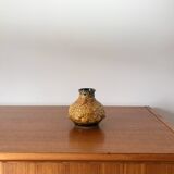 Vase en céramique jaune Fat Lava années 70