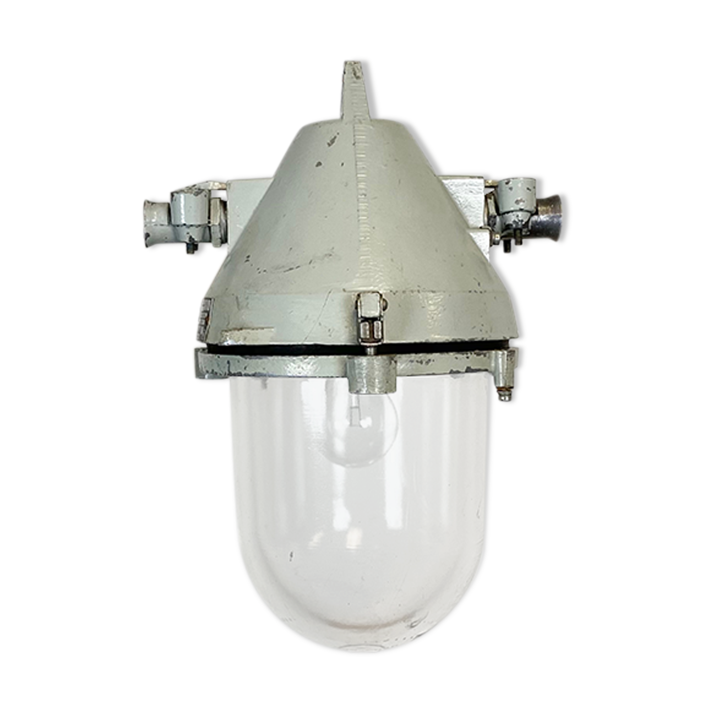 Grey Industrial Cast Aluminium Explosion Proof Lamp, 1960s