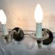 Pair of glass and mirror sconces