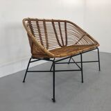 Mid-Century Rattan Bench, 1960s Product Overview