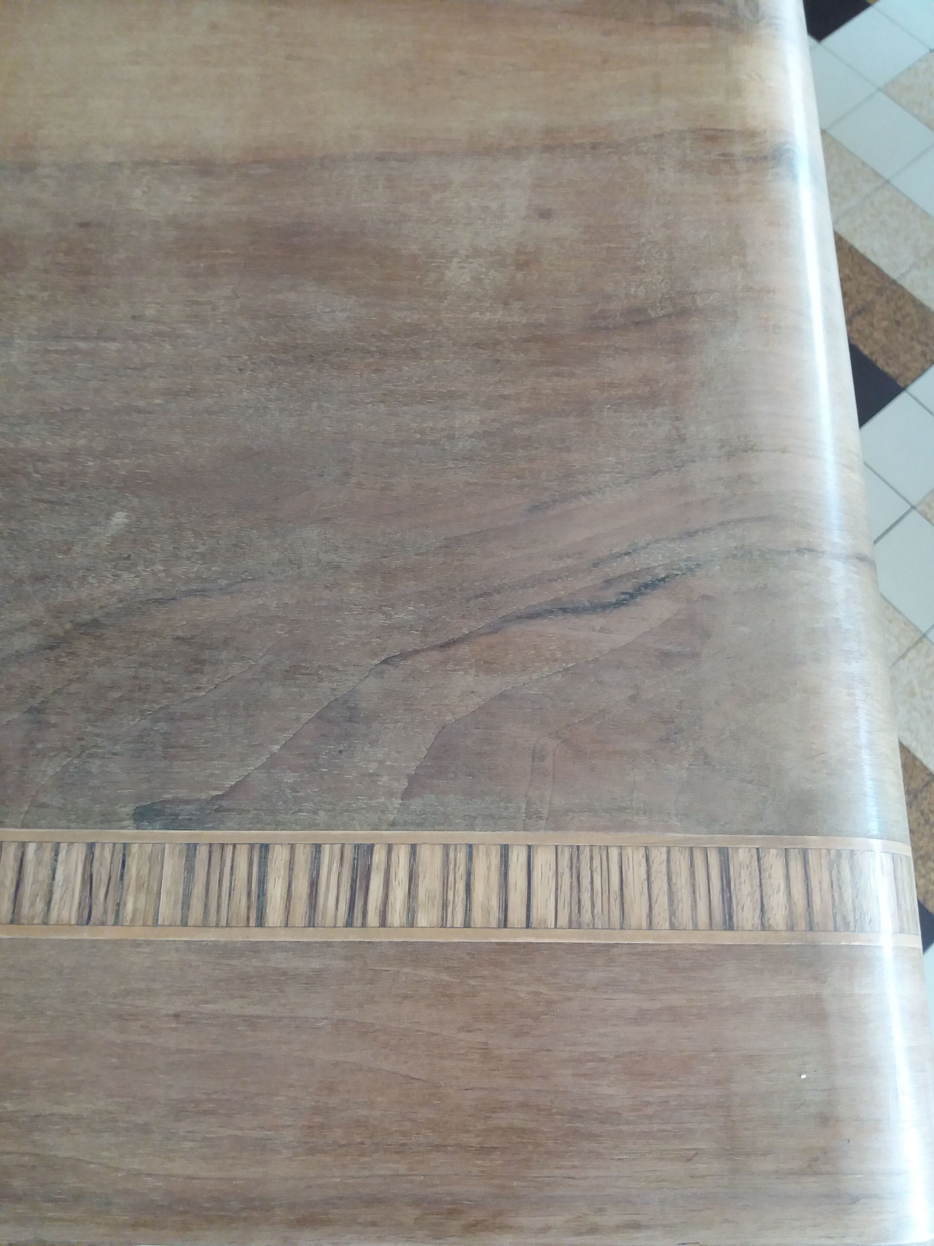 Art Deco curved wood console