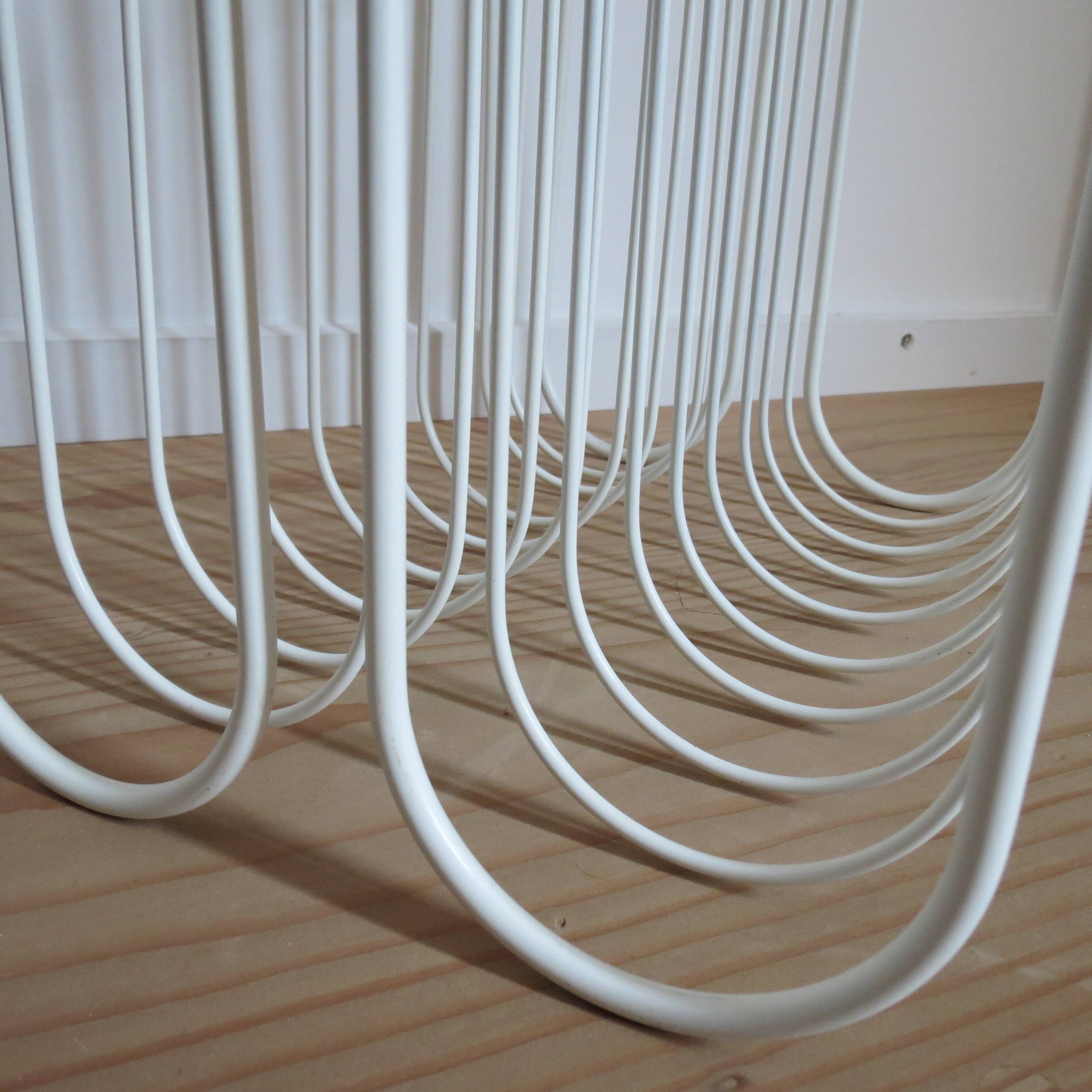 Vintage White Metal Magazine Rack