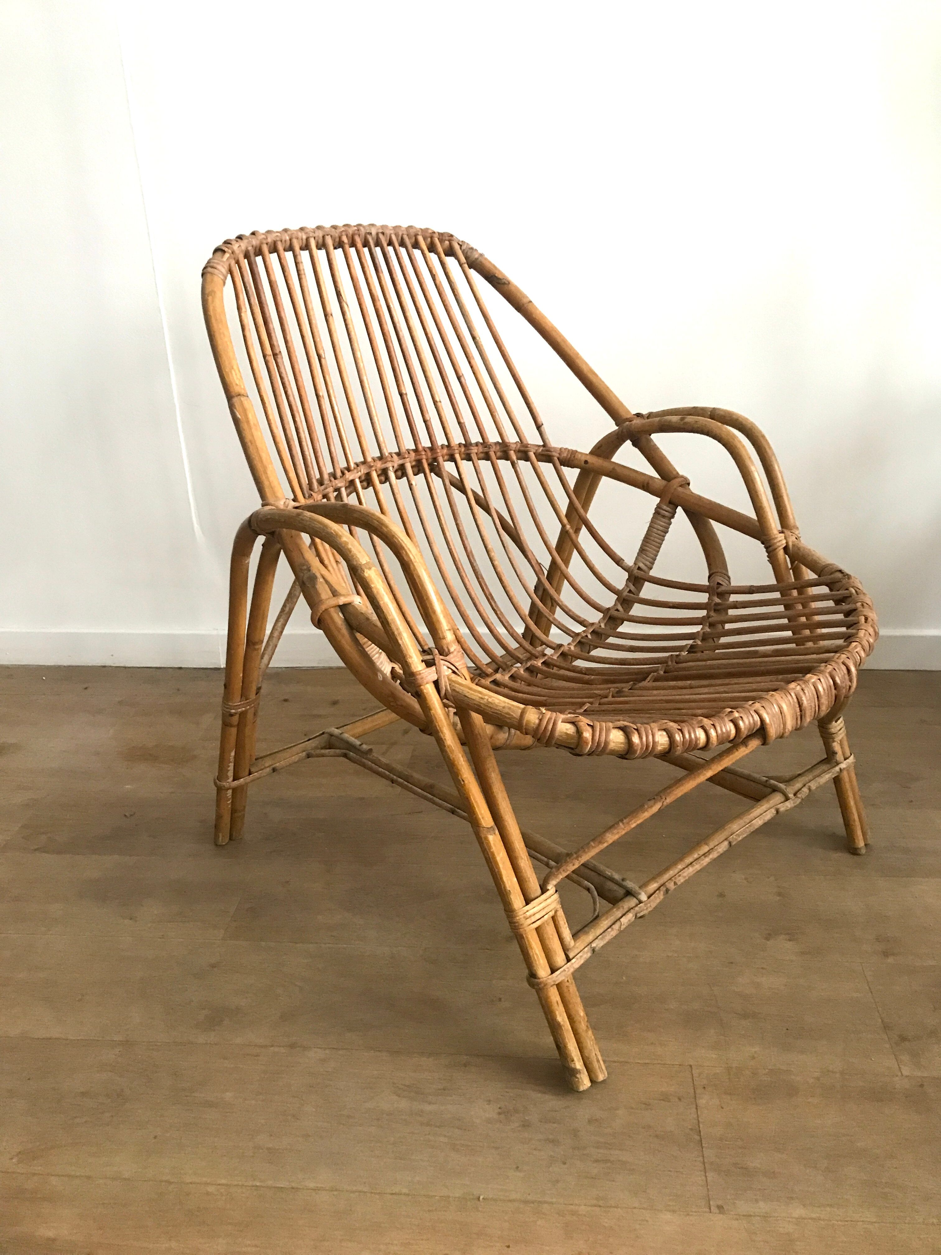 Rattan armchair