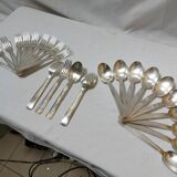 Cutlery set 24 pieces Art Deco in silver metal 84g - Goldsmith's mark