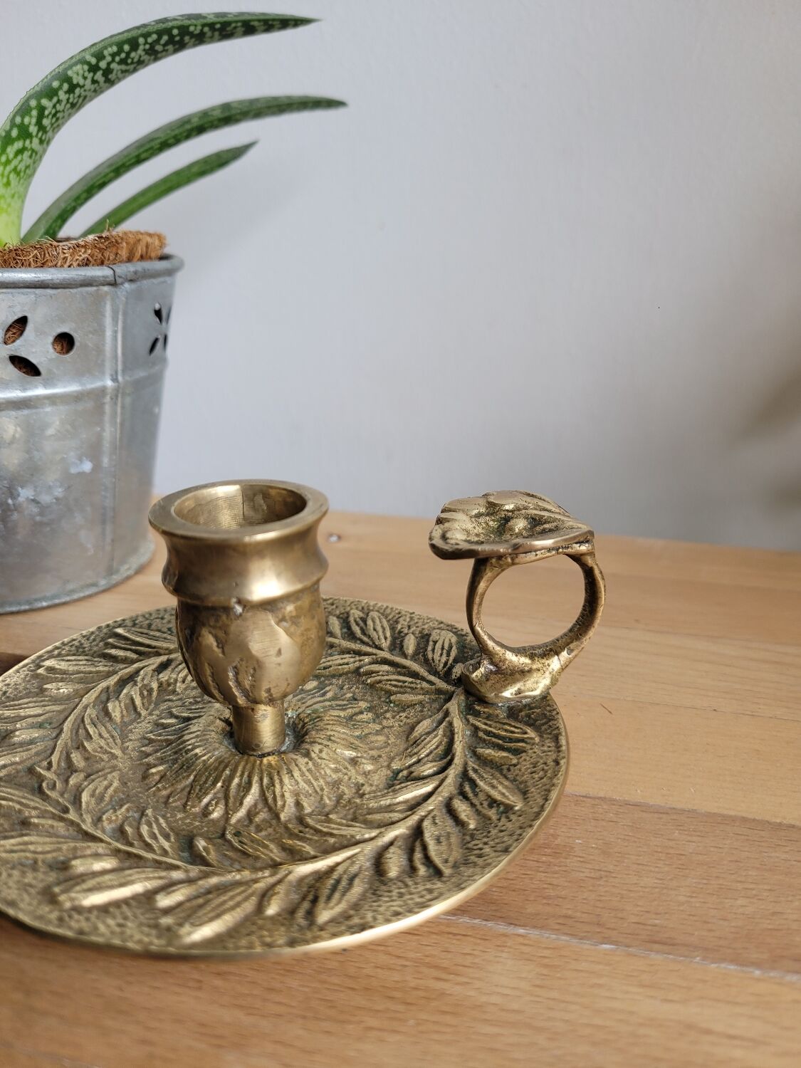 Brass cellar rat candle holder
