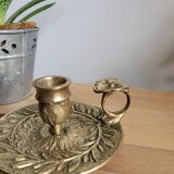 Brass cellar rat candle holder