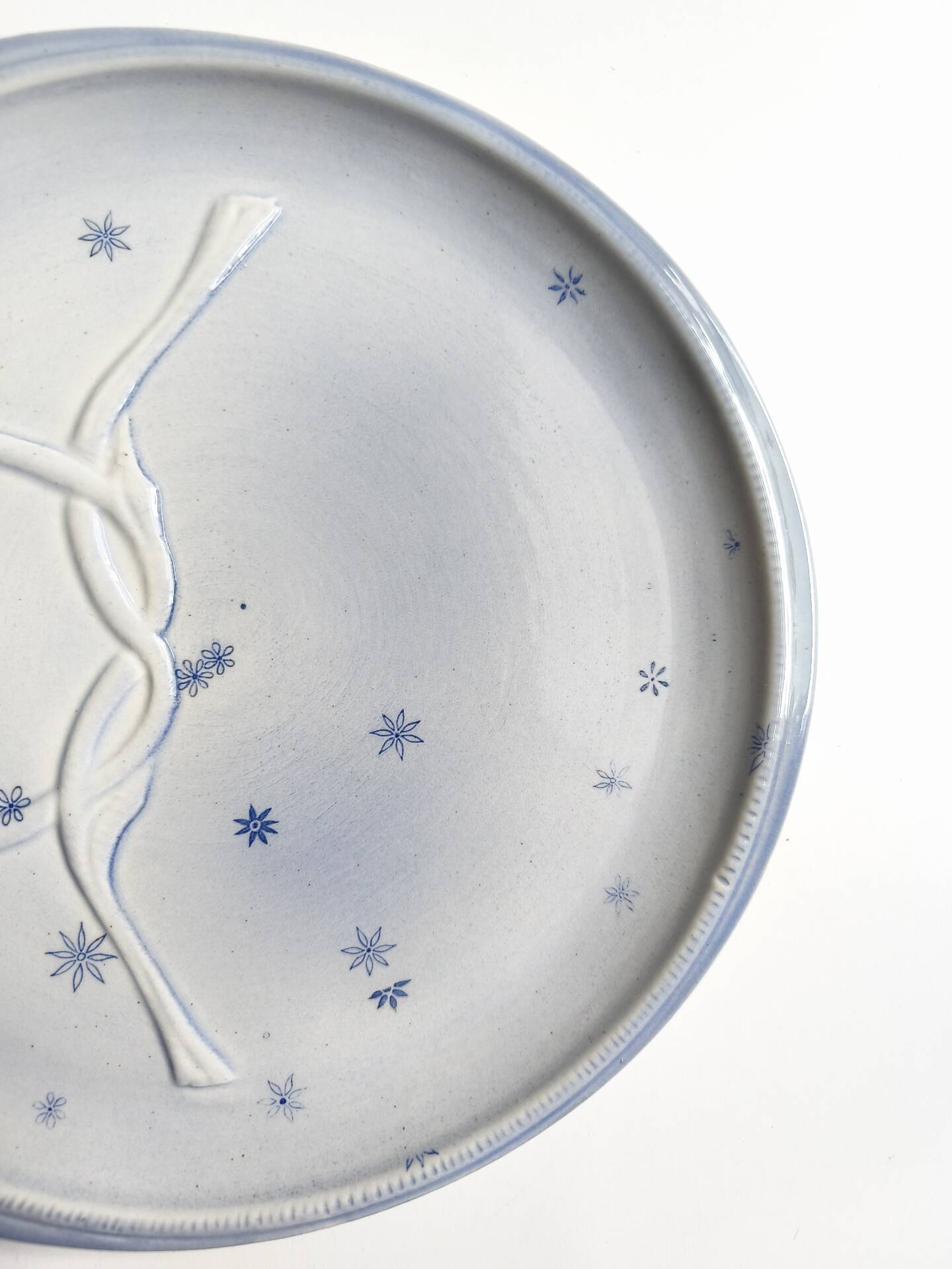 Vintage plate Gien France model Pierrot blue star decoration
