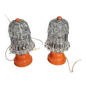 Paire de Lampes Champignon - orange