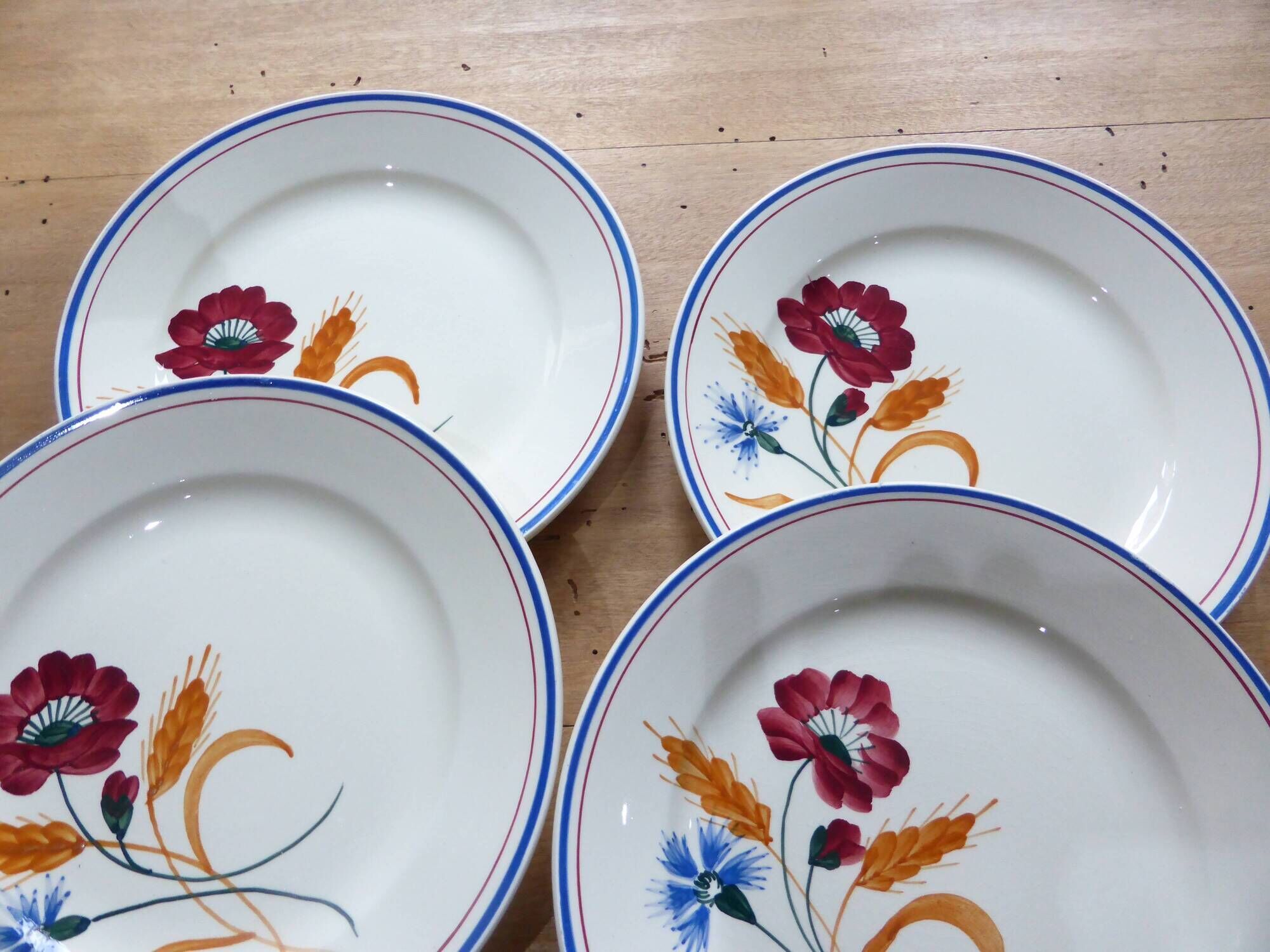 dessert plates x6 from the French factory of Onnaing (191110)
