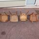 Set of 8 mismatched wooden bistro chairs - vintage
