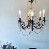 Chandelier with crystal and bronze tassels