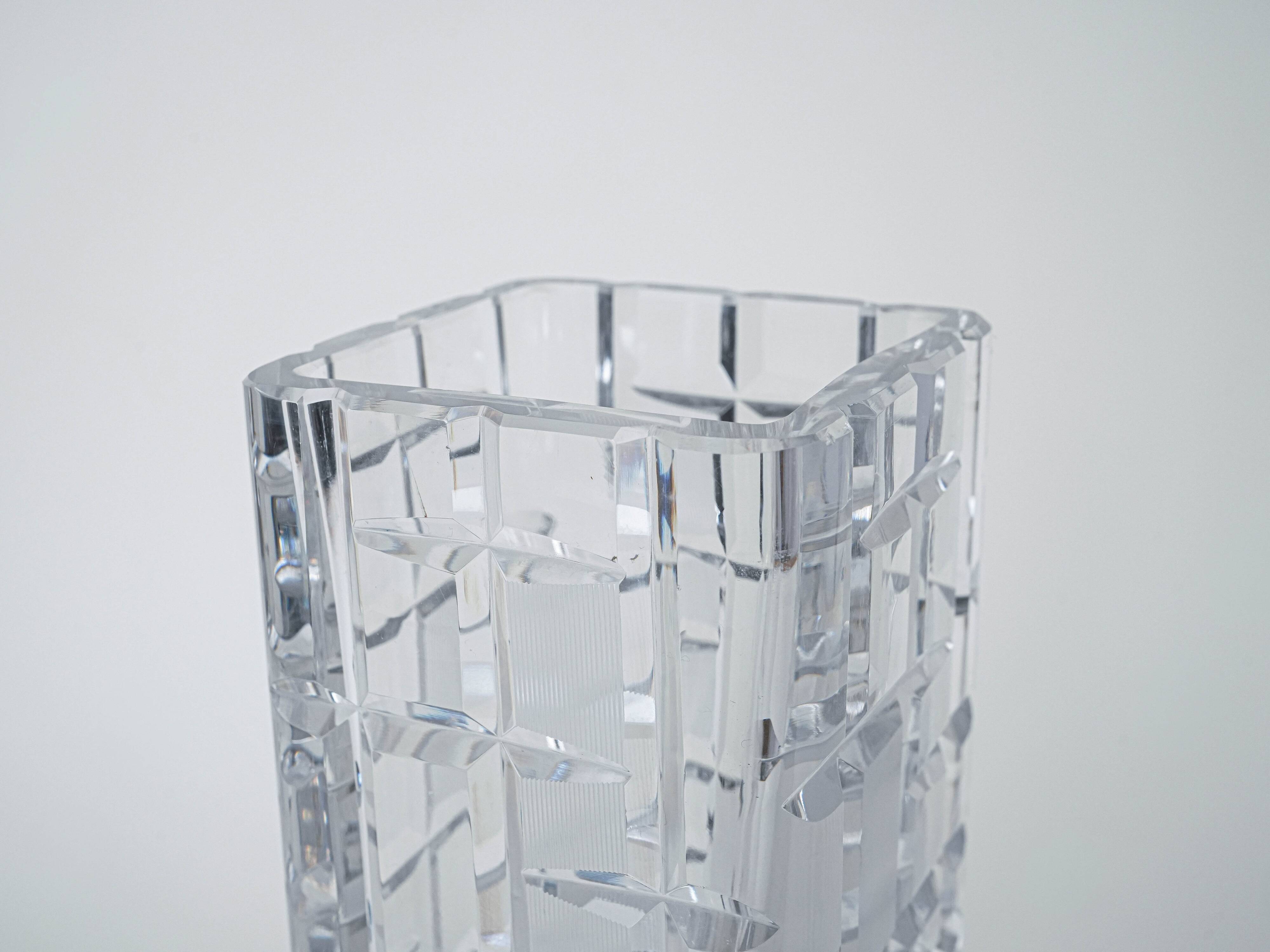 Crystal vase, Italian design, 1960s, manufactured in Italy