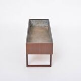 Elegant Danish Midcentury Teak wooden Planter Box with inlay metal tub