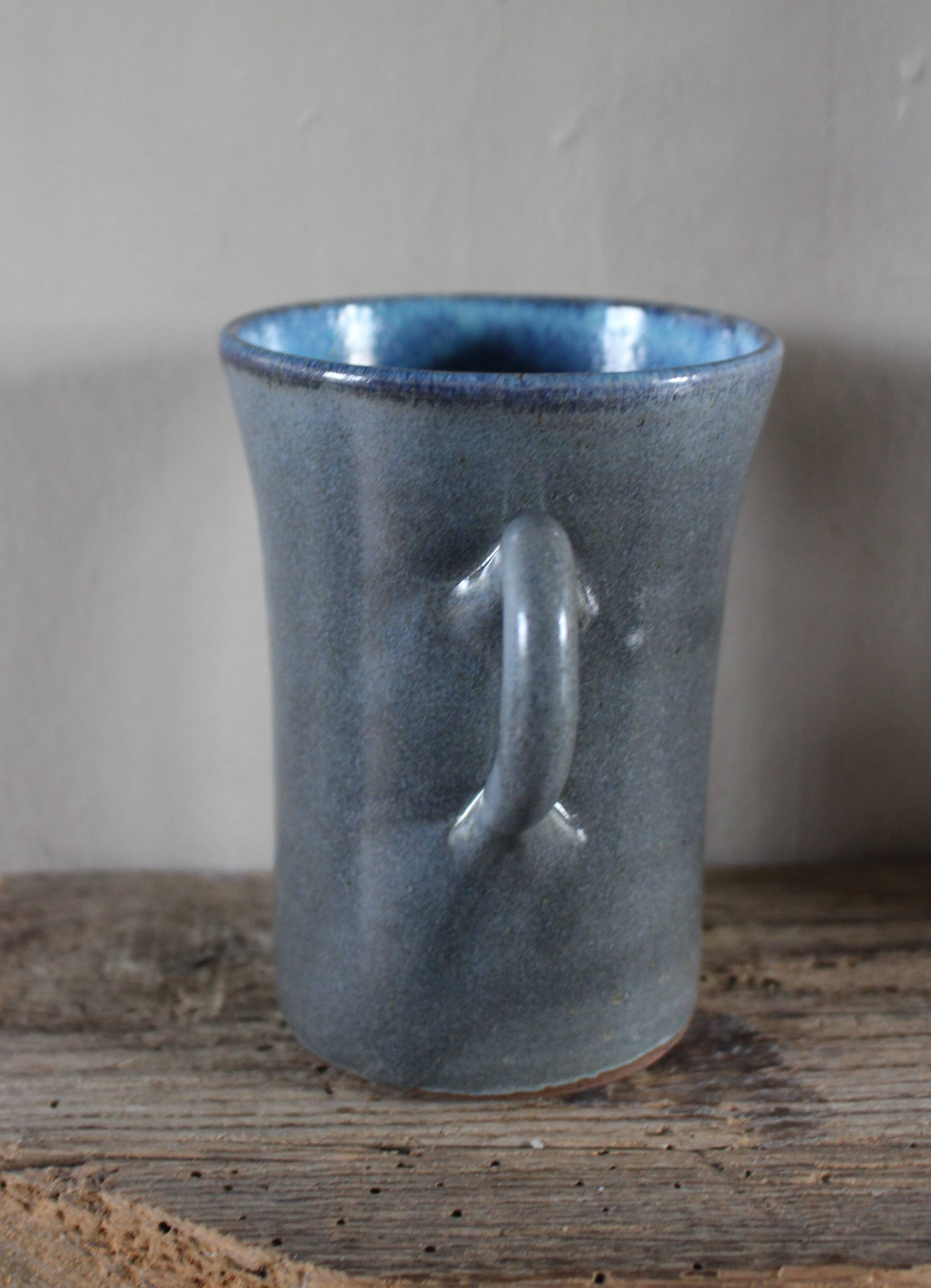 Blue grey mug artisan pottery