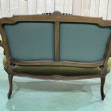 Early 20th century louis XV style bench in walnut