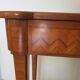 Console Louis XVI-Table d'appoint-Marqueterie-pieds sabots-années 80-Tiroir