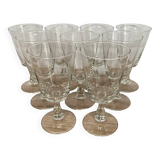 Set of 9 white wine glasses