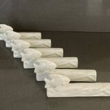 Set of 6 porcelain fish knife holders