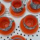 Coffee service and liqueur service of the 70s in faience of Vallauris