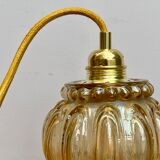 Vintage amber glass globe walker