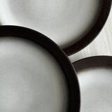 Set of 6 deep plates in glazed ceramic stoneware