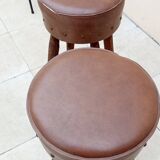 Pair of high vintage brutalist bar stools