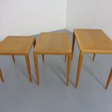 Danish Oak Nesting Tables by H.W. Klein for Bramin, 1960s, Set of 3