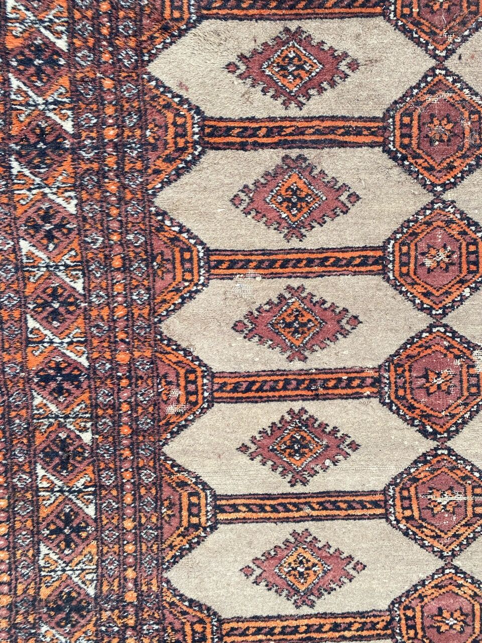 Vintage carpet pakistan drawings bokhara handmade 124x186 cm